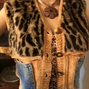 Leopard Print Fur Vest